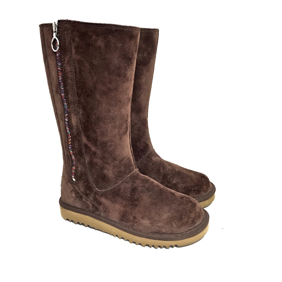 UGG Other - UGG Brown Midcalf Suede & Sheepskin Boot w/ Zipper